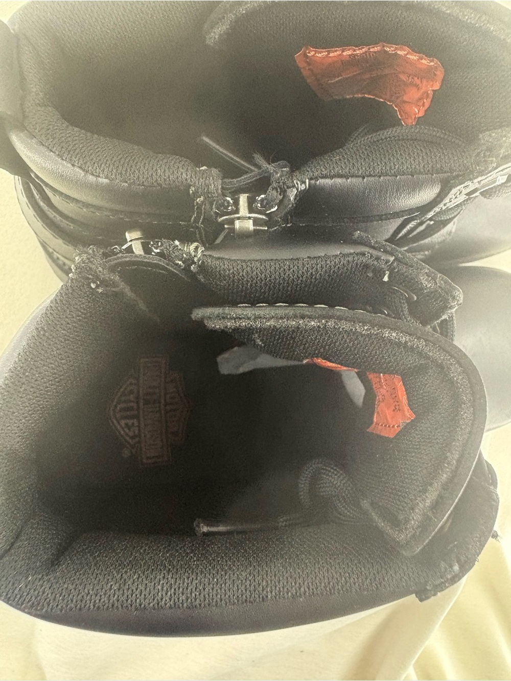 Harley-Davidson Black Lace-Up Leather Buckle Boots - Picture 6 of 9